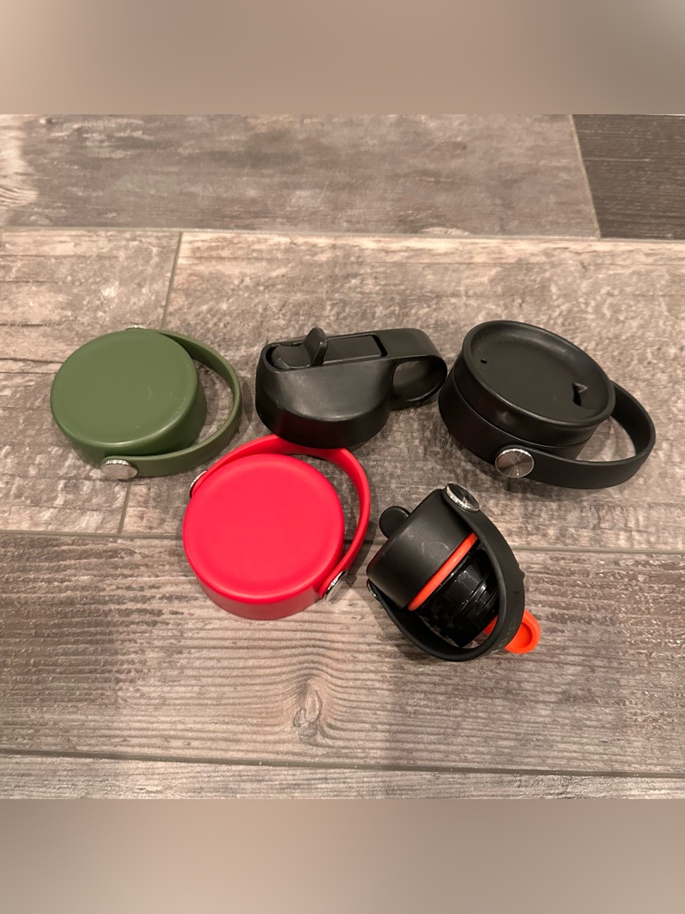 Lot of 5 Hydro Flask Lids, 4 Wide Mouth, 1 Narrow Mouth